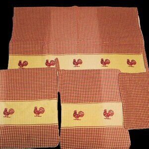 Dunroven House Farmhouse Kitchen Set Towel Hot Pad Pot Holder Gingham Pattern